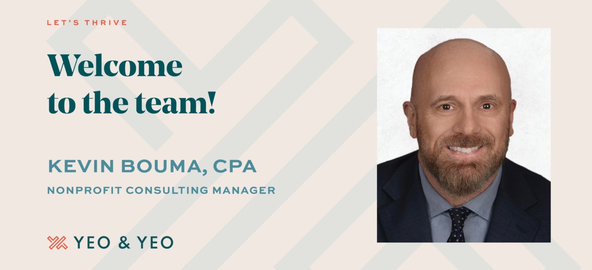 Yeo & Yeo Welcomes Nonprofit Consulting Manager Kevin Bouma